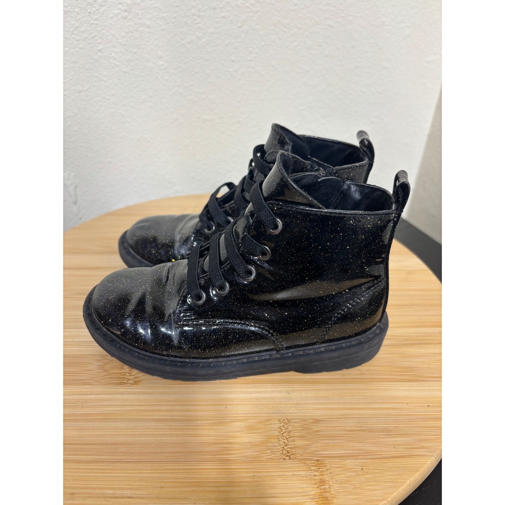 Thereabouts Boots Size 10M Lil Reese Black Glitter Sparkle Lace Up Side Zip - Picture 5 of 13